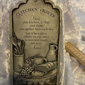 Inspirational Silver Kitchen Prayer Plaque